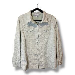 Back in the Saddle Women’s Western Snap Shirt Size‎ 1X Green Long Sleeve Snaps